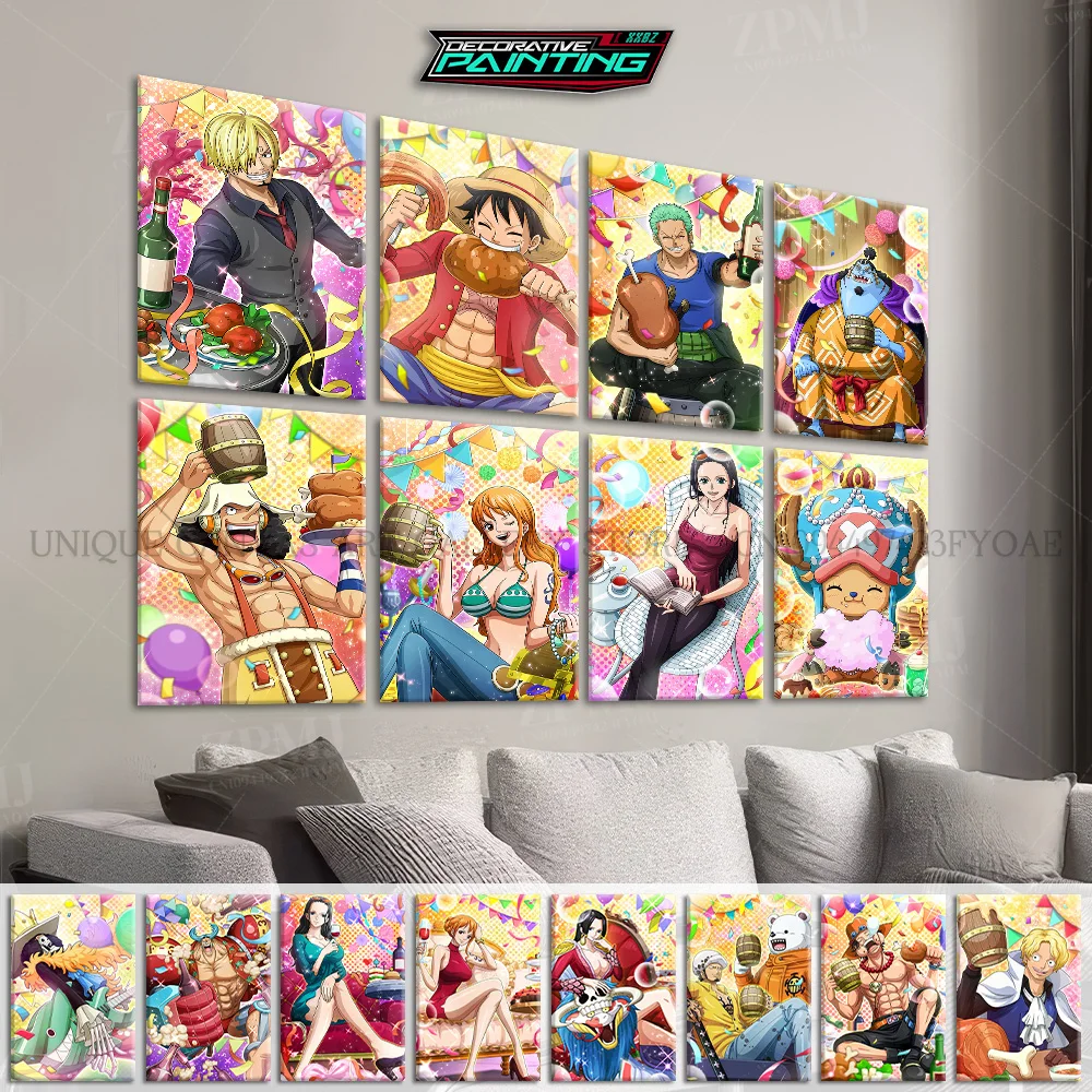 One Piece Wandkunst Gemälde Bilder Anime Hd Drucke Home Poster Leinwand für Wohnzimmer Portgas D. Ace Figuren Dekoration