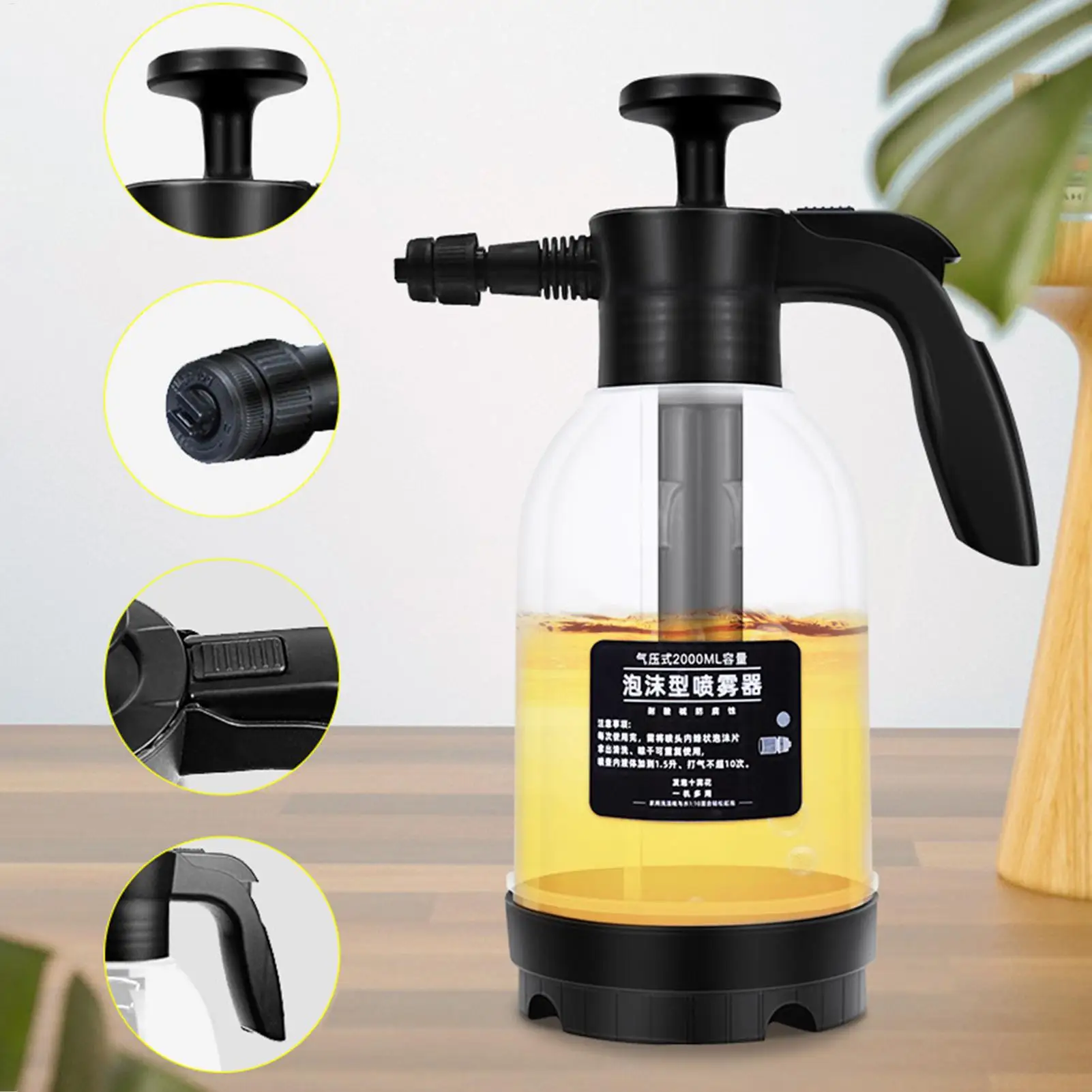 Car Foam Sprayer 2L Portable Hand Pressure Snow Foam Sprayer Watering Can HDPE Foaming PumpFor Auto Cleaning Tools