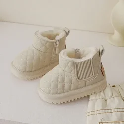 Little Princess Warm Short Boots with Thick Retro Cotton Shoes Baby Boots Winter New Children Snow Boots Girls Elegant Soft Fur