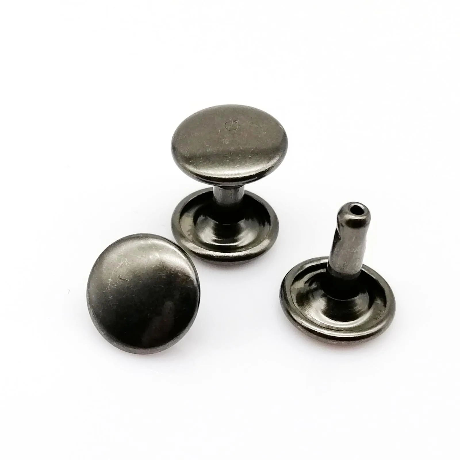 50-Pack High-Quality Metal Double Cap Round Rivets with Tool - Ideal for Leatherwork and Crafting
