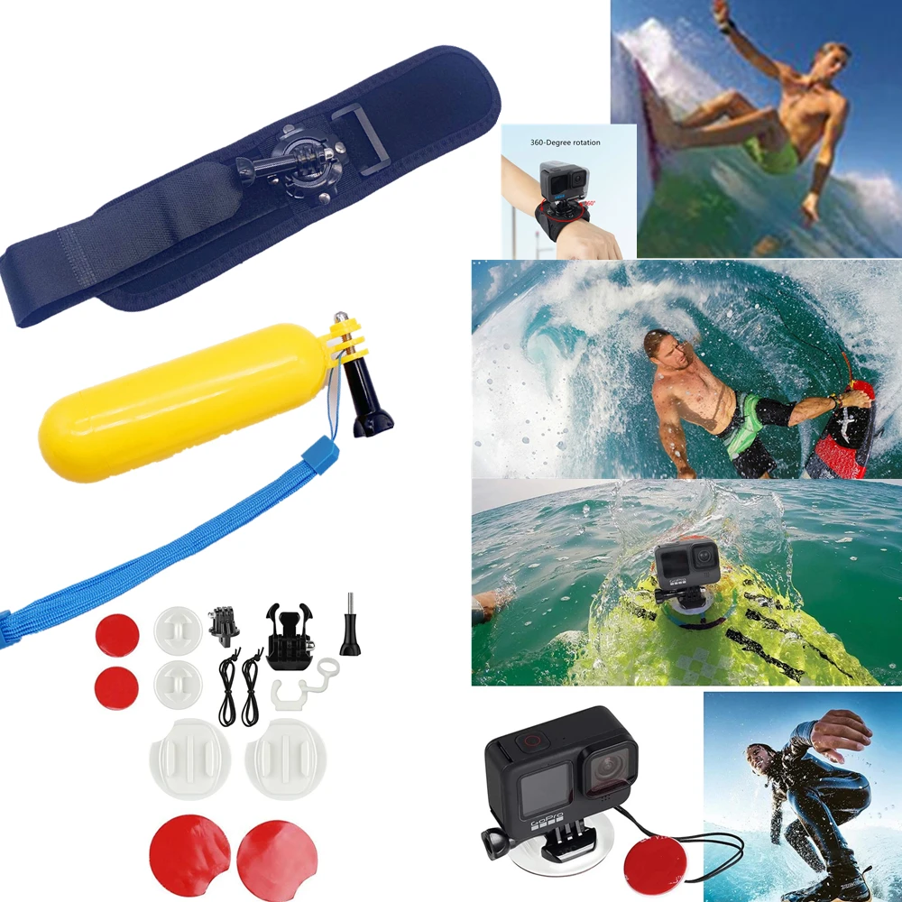 Kit Accessoires Caméra Action Flottant Poignet Surf 3 en 1 GoPro Insta360 DJI