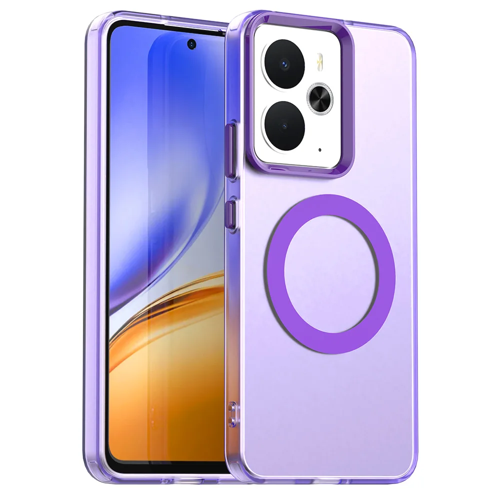 Magnetic Wireless Charging Case with Candy Colors and Transparent Back Shell