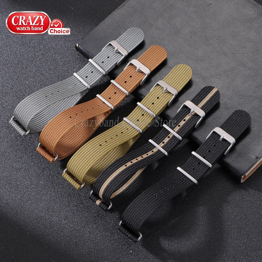 Ribbed Nylon Weave Sport Watch Strap - Universal Canvas Bracelet