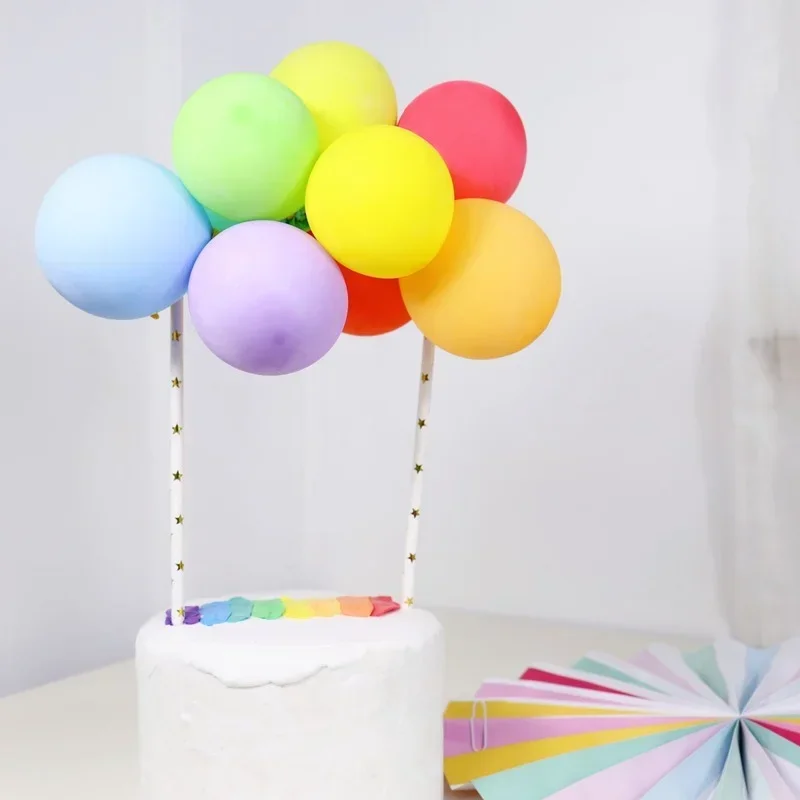 10 Pcs 5Inch Balloon Cake Topper Metal Confetti Balls Cloud Shape for Birthday Baby Shower Wedding Party Decoration DIY Supplies