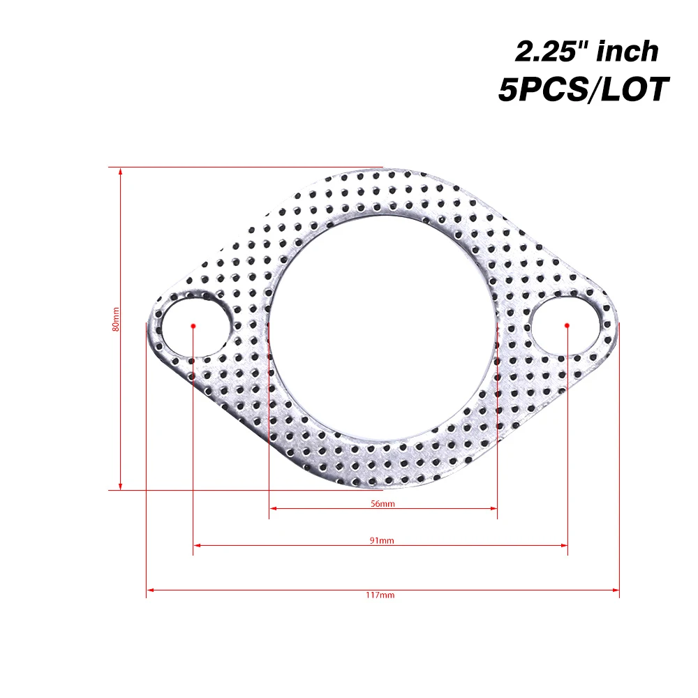 CNSPEED Aluminum 2.25 inch 56mm Car Engine Exhaust Gasket Downpipe Flange Universal Exhaust Pipe Gasket 5pcs/Lot