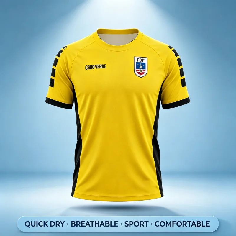 26-27 Neues Kap-Verde-Torwart-Design Fan-Fußballtrikot Schnelltrocknendes Sport-Freizeit-Match-Trainings-T-Shirt für Herren Eltern-Kind