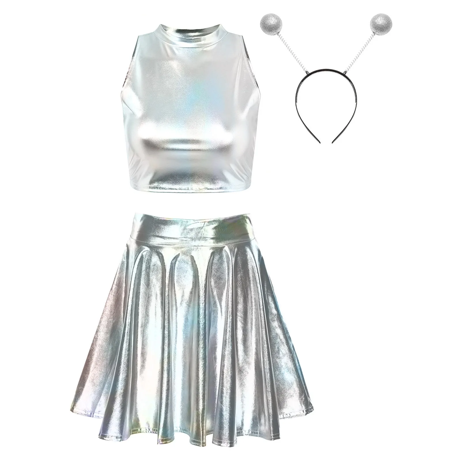 Lorilida Girls Alien Cosplay Costume - Halloween Space Dress With Hair Hoop, Sizes 6-16 Years - View #13