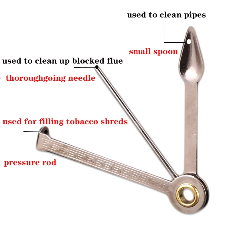 Multifunctional 3in1 Stainless Steel Smoking Tobacco Pipe Cleaner Cleaning Tool Smoking Accessories Weed Accessories