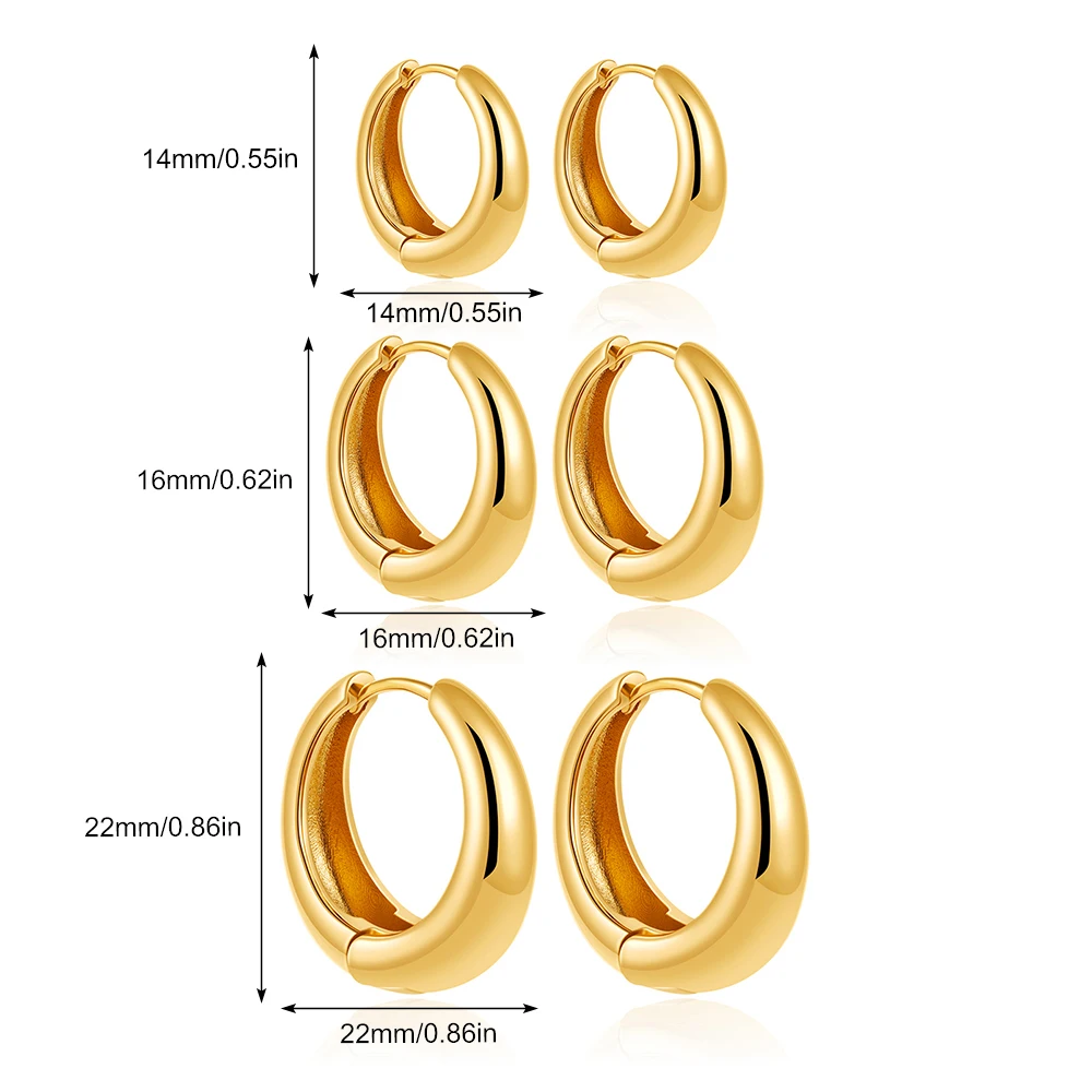 Dainty Zircon Small Stackable 14k Gold Plated Earrings Set for Women Multiple Piercing Cartilage Huggie Hoop Earring Jewelry