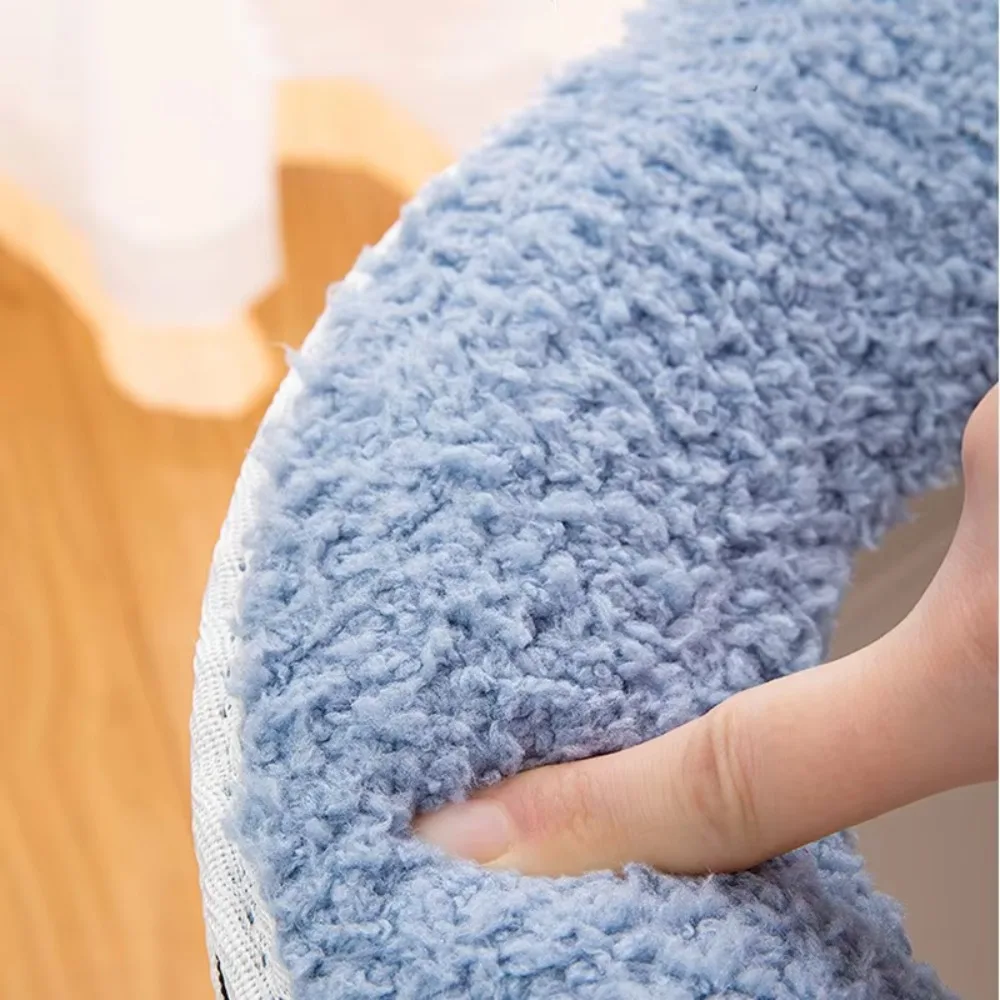 Home Essential Warm Toilet Seat Covers Soft Washable Toilet Lid Mat Cloth Sticker Handle Cartoon Ring Cover Apartment