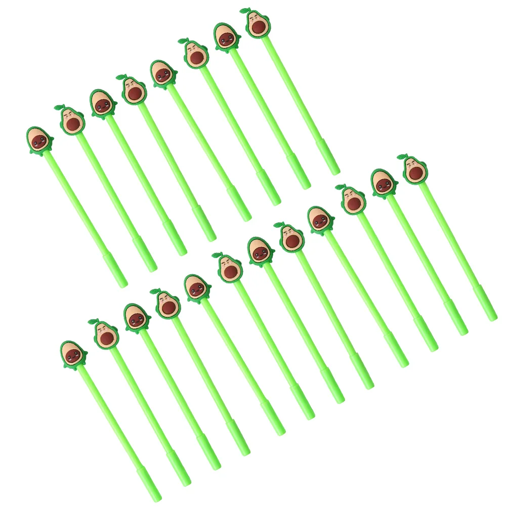 

20 Pcs Avocado Gel Pen Cartoon Roller Student Ballpoint Pens School Supplies for Office Adorable Come Ink