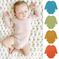 2025 Newborn Unisex Clothes Custom Bamboo Fiber Long Sleeve Baby Romper Infant Pajamas Boy Girl Jumpsuit Costume Body Suit 1