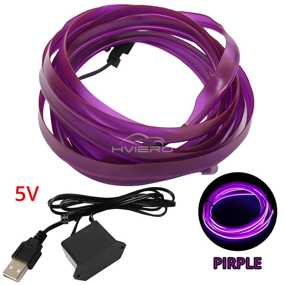ตัวเลือกสินค้า สายไฟ LED ยืดหยุ่นตกแต่งภายในรถอัตโนมัติ USB