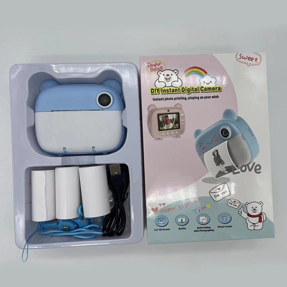 Câmera de Impressão Instantânea Infantil Impressora Térmica com Rolo de Papel Vídeo para Câmera Digital Presente de Aniversário para Criança - Imagem 6