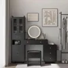 Vanity Desk with Mirror and Lights Makeup Vanity Table Set with Charging Station Black Desk with Storage Cabinet, 1