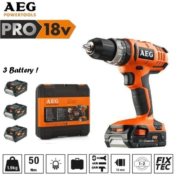 Batería de Taladro Inalámbrico de 18V, batería de litio c/2 de repuesto, AEG BSB18G2 LI 152C| - AliExpress