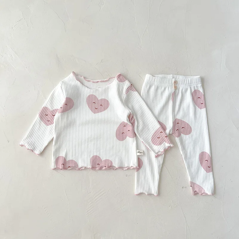 Baby Pajama Set MILANCEL Spring Baby Pajama Set Dot Print Infant Girls Sleeper Wear Toddler Girls Indoor Clothes Suit