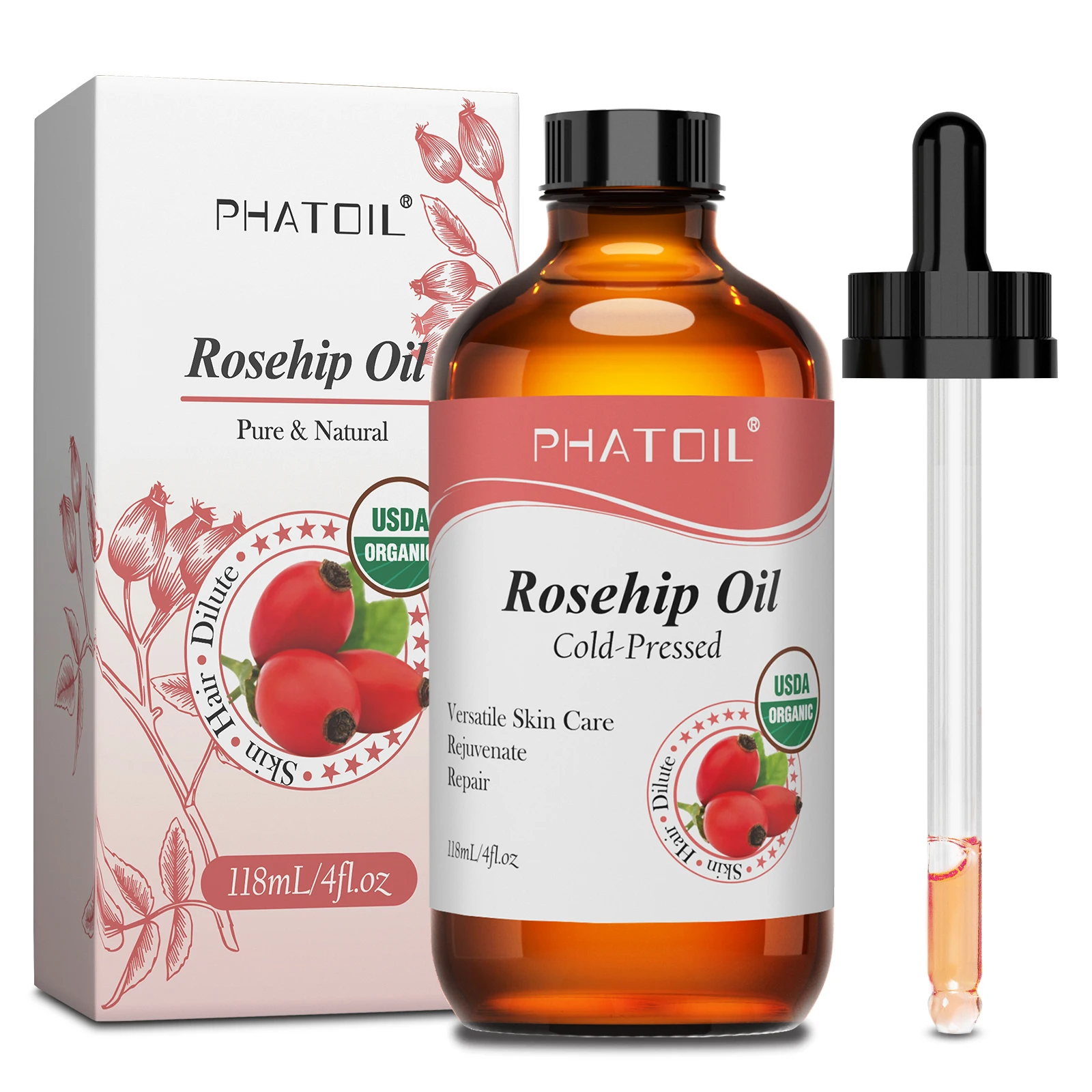 PHATOIL Rosehip Seed Oil - Organic Moisturizing Elixir