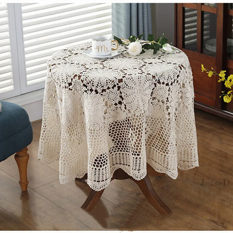 

Super Elegant table covers Nordic pastoral lace tablecloth crochet square tablecloths Dining napkins christmas table cloth sale