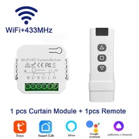 Tuya WiFi  Smart Curtain Switch Alexa Google Home Voice Controllers Roller Blinds Shutter Motor Smart Life APP Remote Control 2