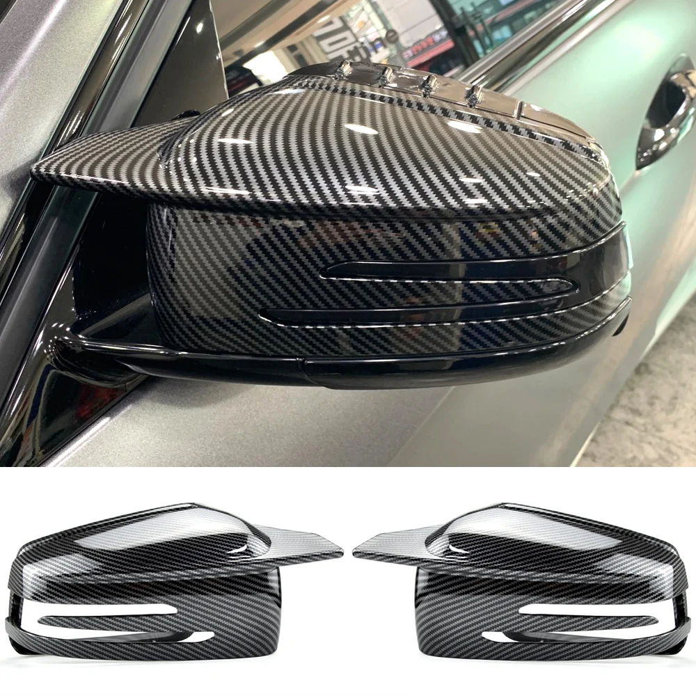 

Carbon Fiber Gloss Black Side Mirror Cover Cap Add On For Mercedes Benz W204 W212 W218 W176 W221 Mirror Covers