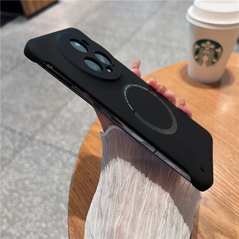 Magnetic Wireless Charging Slim Frameless Hard Plastic Phone Case Cover