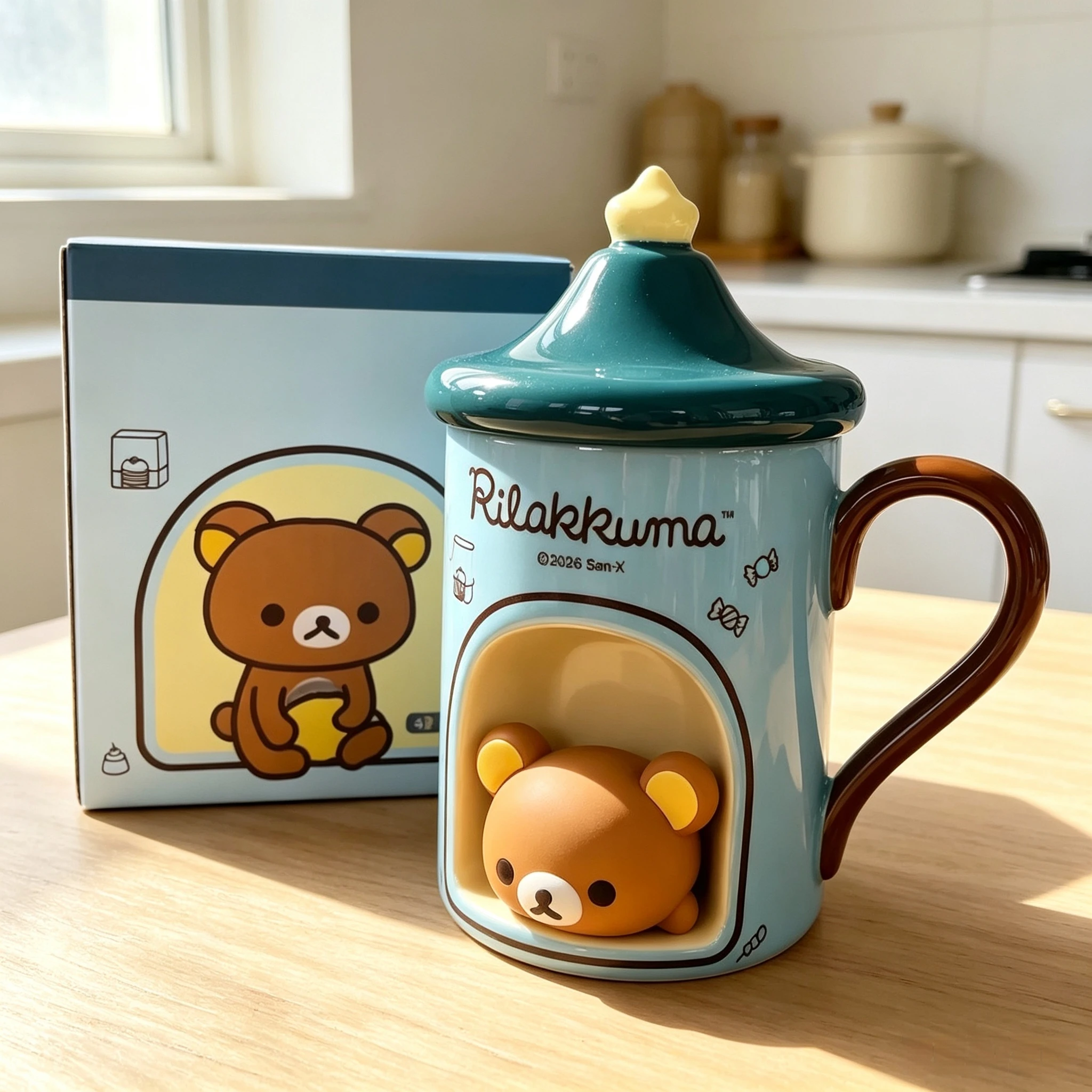 Charming Rilakkuma Landscape Mug - 440ml Cute Coffee & Milk Cup