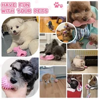 Soft Dog Chew Toys Pink Rubber Bone Toy Durable Molars Training Ball Toy Chihuahua Yorkie Interactive Treat Toys Pet Supplies 2