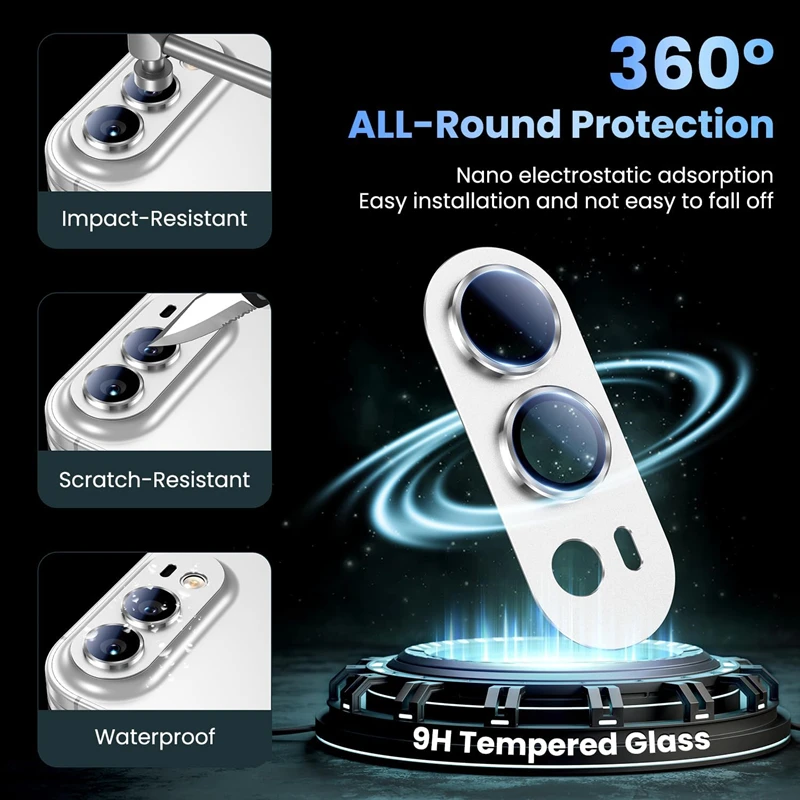 Premium Anti-Scratch Metal Camera Lens Protector with Tempered Glass – Full Coverage Protective Cap