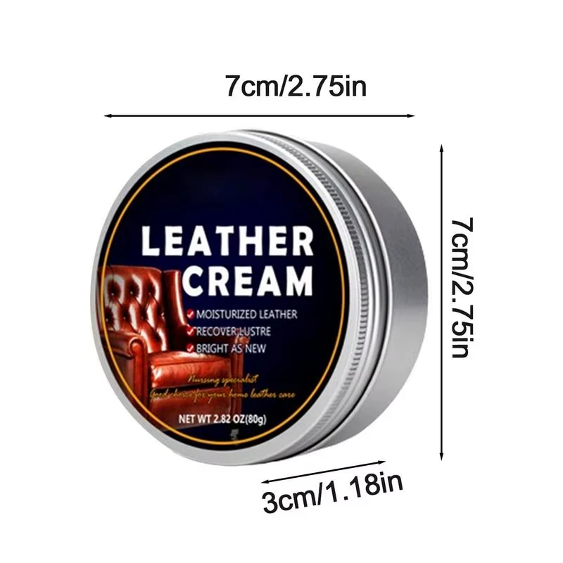 Cream Car Seat Sofa Scratch Cracks Restoration Polishing Wax Multi-function PU Bag Nutrition Care Protection for Leather 80g