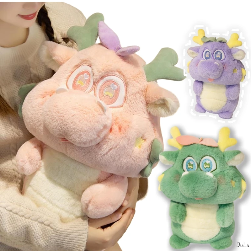 

60cm Colored Eyes Sit Dragon Toys Super Stuffed Cartoon Animals Soft Dolls Pillow Baby Appease Doll for Kids Girls Gift Decor