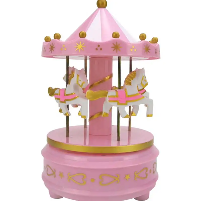 Carousel Music Box 1pc Luxury 4 Horses Rotate Rotation Romantic Handwork Toys Gifts