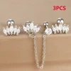 3 pièces en acier inoxydable couronne Double trou chaînes Cartilage Srecw dos boucles d'oreilles ensemble pour femmes oreille Helix Piercing bijoux