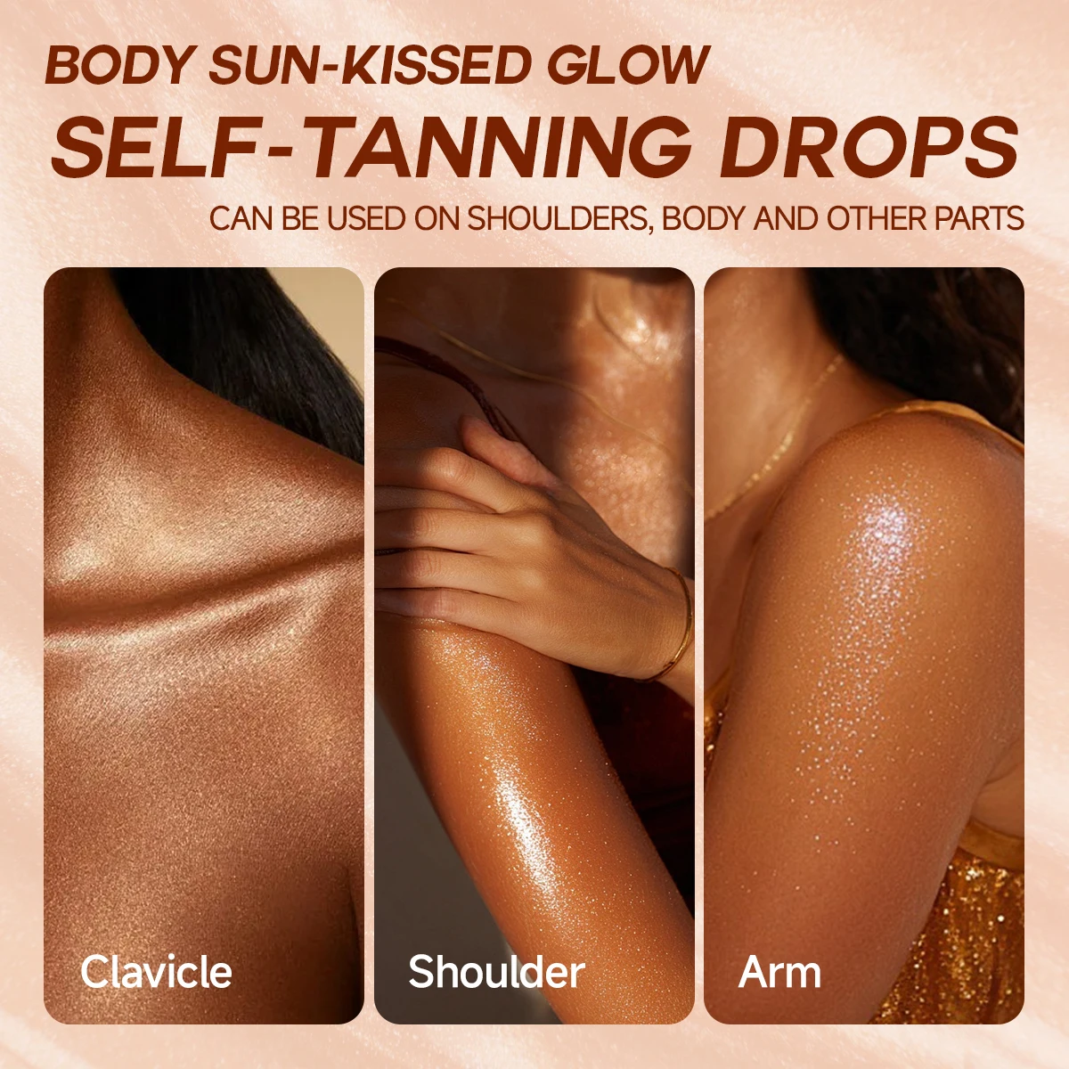 Radiant Glow Self-Tanning Drops with Pearlescent Minerals - Suitable