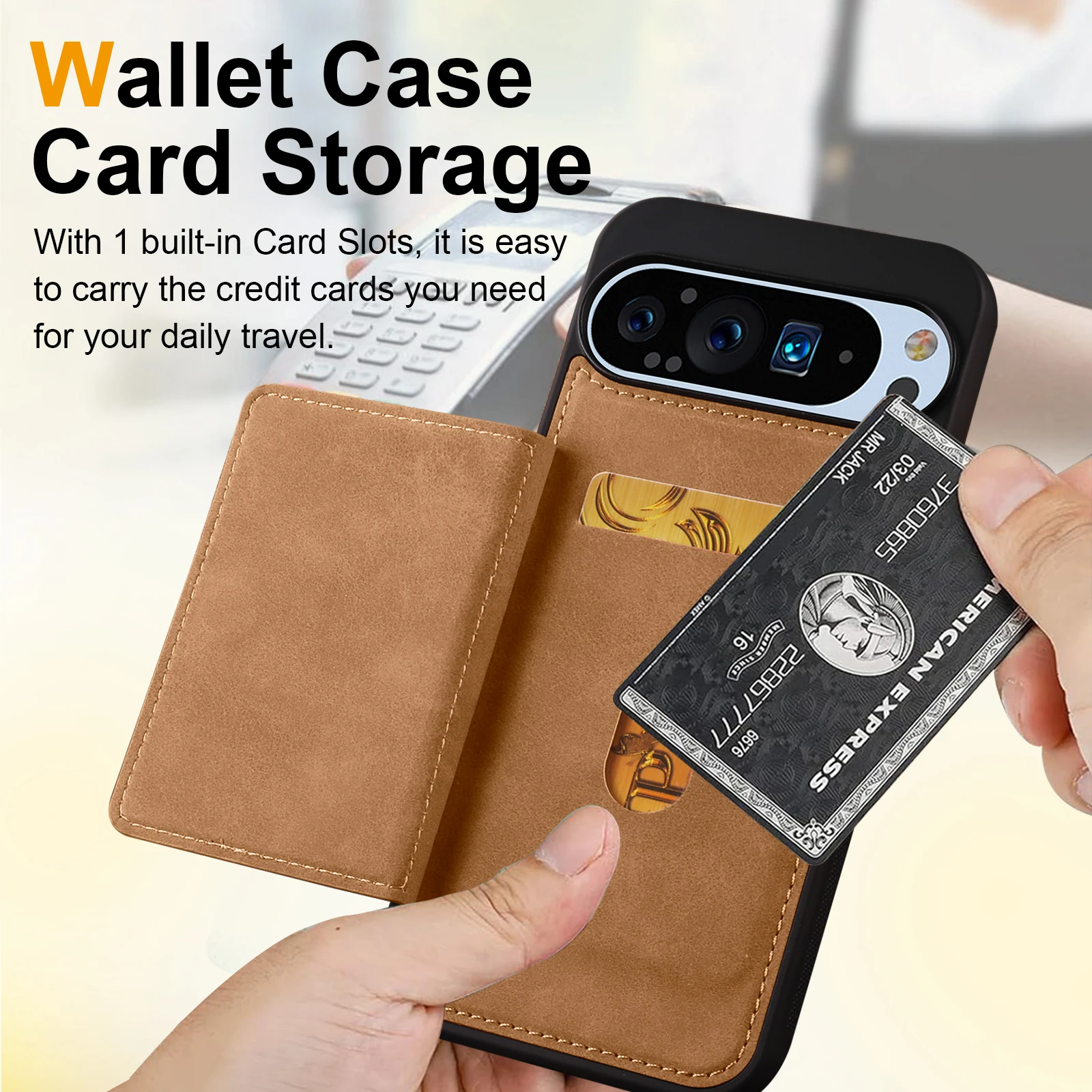 Luxury Business Leather Case with Magnetic Flip and Wallet Card Slots