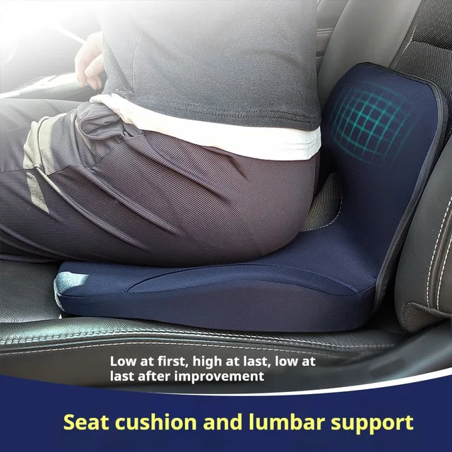 Coussin de siège de chaise de bureau intégré en forme de L, coussin de siège en mousse à mémoire de forme, fond antidérapant, réduisant la pression, Support de taille des hanches 4