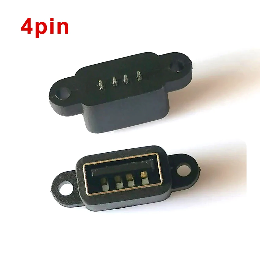 

50pcs 4Pin Waterproof USB 2.0 Charging Data Jack 4P USB Built-in Interface Port Connector Plug Jack Socket PCB Dock Female