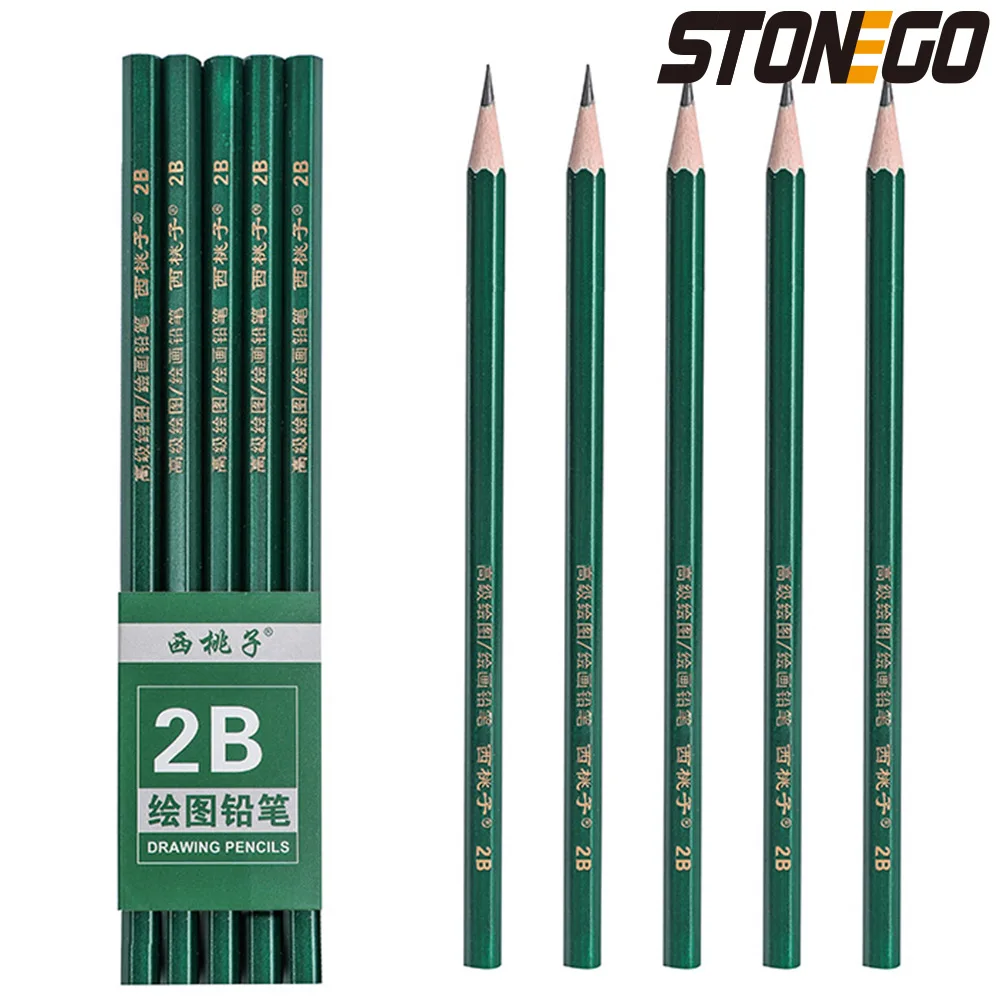 Drawing Pencils STONEGO 2B Non-toxic Standard Sketch Pencils Students Writing Special Hexagonal Children Drawing pencil Exam Pencil