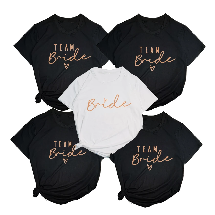 

Team Bride Women T shirt Bride To Be Squad Evjf Bachelorette Hen Party Bridesmaid Wedding Tops Tee