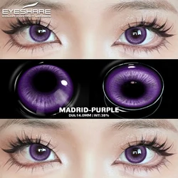 EYESHARE Fantasy White and Red Anime Eye Contact Lenses - Perfect for Halloween and Cosplay Makeup (MADRID - PURPLE)