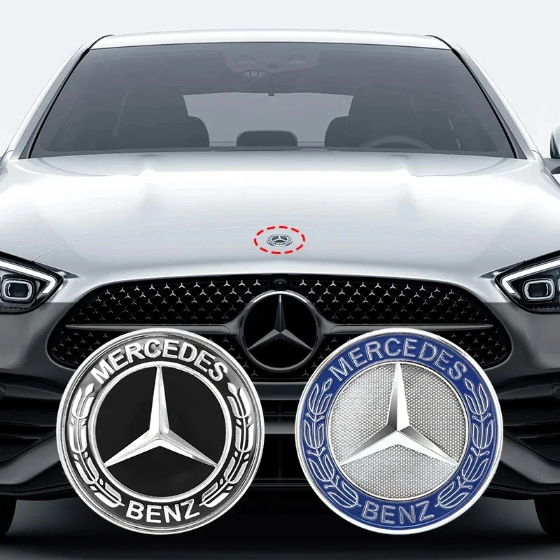 57mm Car Front Hood Emblem Badge Bonnet Car Accessories For Mercedes Benz W204 W205 W212 W213 W221 W177 W246 GLA GLC CLA car emblem car logo car hood ornament