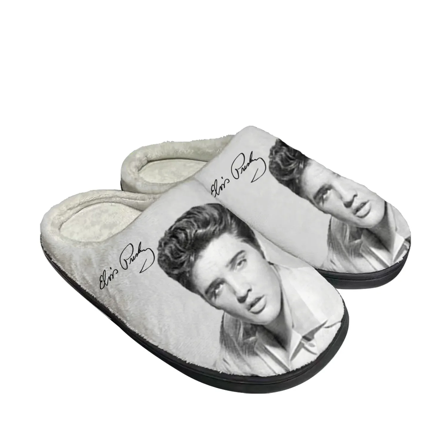 E-Elvis King Hillbilly Cat Home Cotton Custom Slippers Mens Womens Pop Plush Bedroom Keep Warm Shoe Thermal Slipper P-Presley