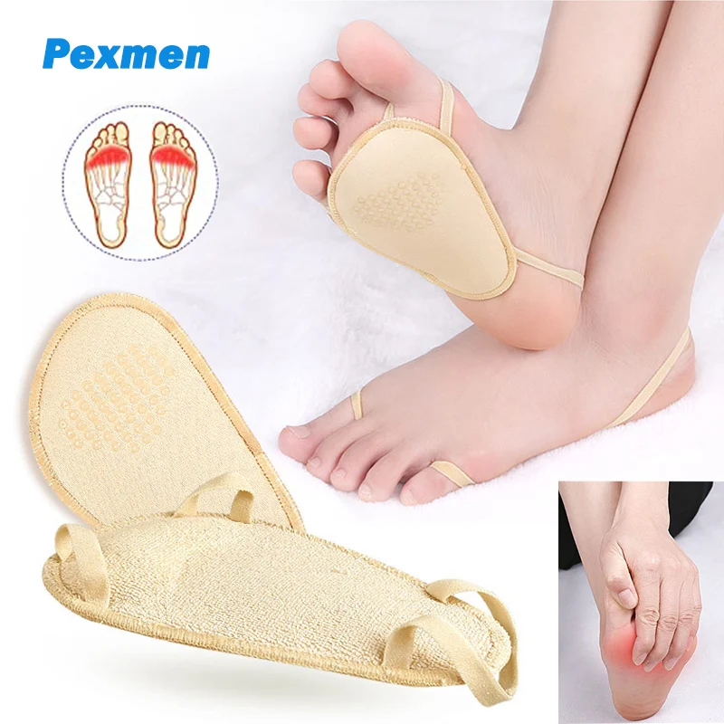 Pexmen 2Pcs/Pair Metatarsal Pads Ball of Foot Cushion Pain Relief Forefoot Pads for Men and Women Foot Care Tool