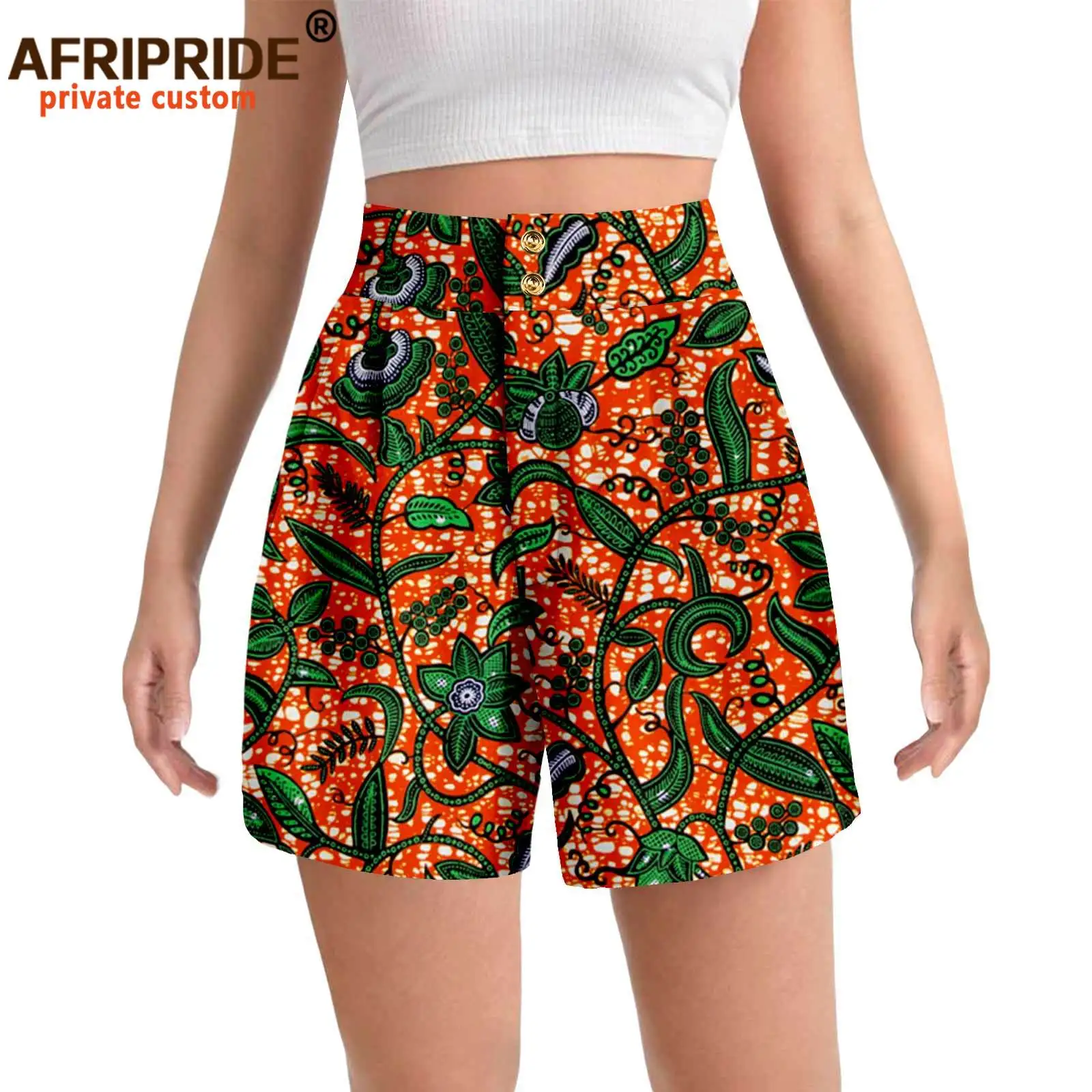 Women's Shorts High Waist Summer Casual Shorts for Women Loose African Fashion Print Ladies with Pockets 2421001