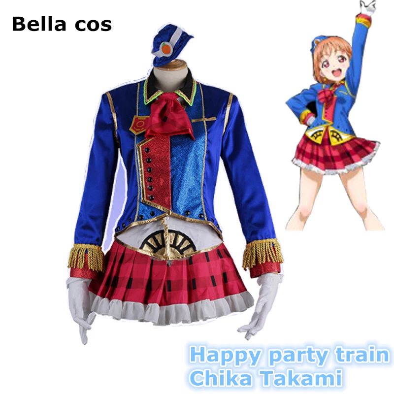 

Custom Size Love Live Sunshine Happy Party Train Takami Chika Cosplay Costume Dress Halloween Outfits For Women Anime Clothes