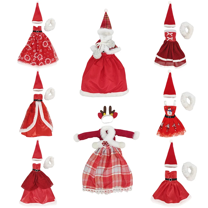 

Fashion Christmas Dress Coat Hats Top Pants for 11 inch 30cm Doll Accessories куклы для девочек baby accessories