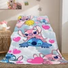 1PC Stitch flannel blankets are comfortable and cute, suitable for all seasons, perfect for living room decoration, sofa deco 1