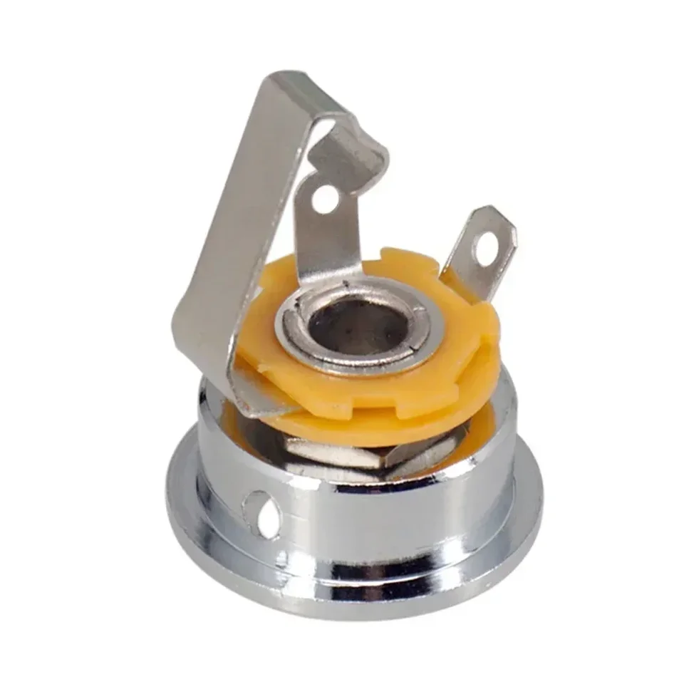 Boston JP-1-C | Piastrina Per Uscita Jack Chitarra Elettrica Rettangolare Foro Incassato Slanted Metal Chrome