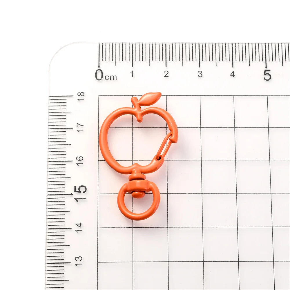 Set of 5 Apple-Shaped Snap Buckles with Lobster Clasps