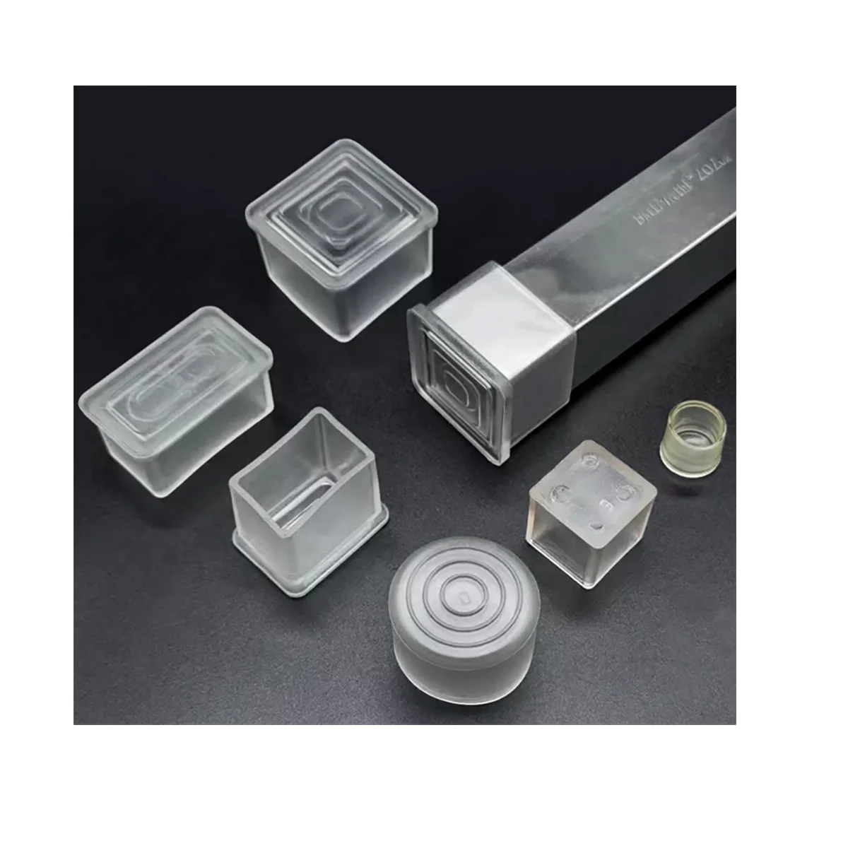 4pcs Square Tube And Round Tube Transparent Cover/Transparent Table And Chair Foot Cover/Rubber Cover round rectangle square rubber tube end caps cover transparent pipe feet for chair table furniture 16mm 60mm